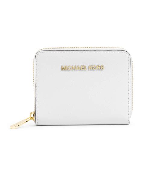 michael kors jet set travel wallet white|Michael Kors Wallet double zip.